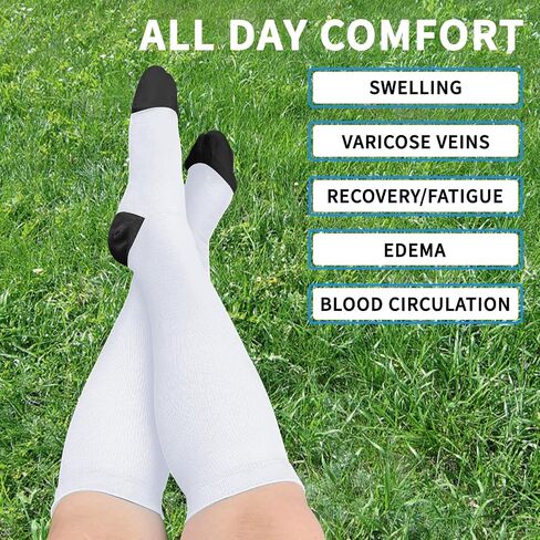 Plus Size Compression Socks Wide Calf for Women & Men, 20-30mmHg Knee High Compression Stockings,Support Socks,XL-4XL in Saudi Arabia