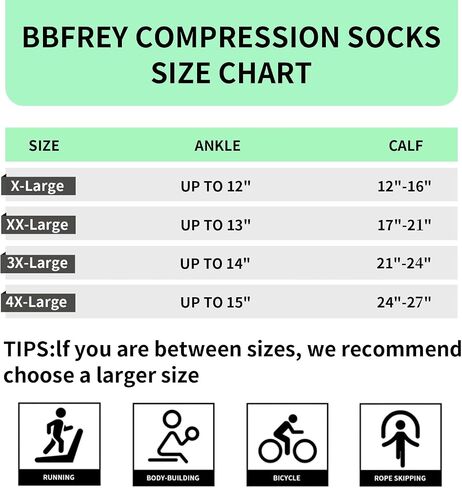 Plus Size Compression Socks Wide Calf for Women & Men, 20-30mmHg Knee High Compression Stockings,Support Socks,XL-4XL in Saudi Arabia