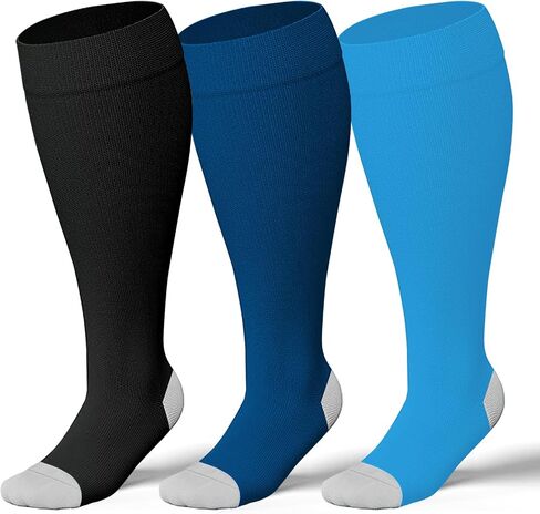 Plus Size Compression Socks Wide Calf for Women & Men, 20-30mmHg Knee High Compression Stockings,Support Socks,XL-4XL in Saudi Arabia