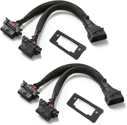 JUTA OBD2 Splitter Extension Cable Adapter 1 Male and 2 Females Extension 16PIN OBD-II J1962 Y Diagnostic Connector with Mounting Bracket - [1ft/33cm, 2-Pack] in Saudi Arabia