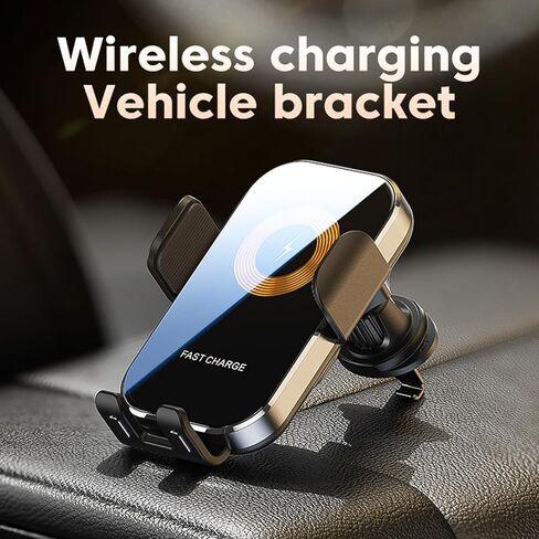 Wireless Car Charger Mount, 15W Qi Fast Car Wireless Charger, Auto Clamping Air Vent Car Phone Holder for iPhone 15/14/13/12/11/X, Samsung Galaxy S22/S20/S10/S9/Note20/10/9, Google, LG, etc in Saudi Arabia