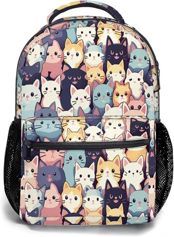 Cute Cats Kids Backpack for Girls Boys Cute Kittens Pattern Elementary School Bag Animal Bookbags Travel Rucksack Casual Daypack in Saudi Arabia
