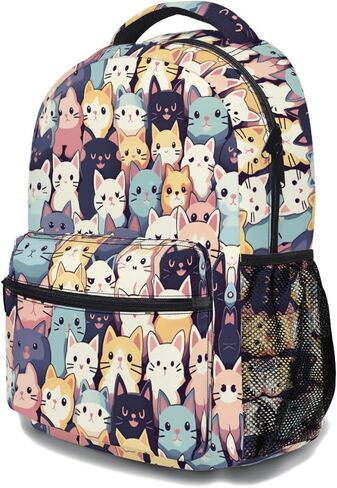 Cute Cats Kids Backpack for Girls Boys Cute Kittens Pattern Elementary School Bag Animal Bookbags Travel Rucksack Casual Daypack in Saudi Arabia