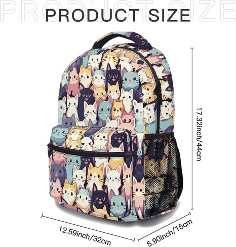 Cute Cats Kids Backpack for Girls Boys Cute Kittens Pattern Elementary School Bag Animal Bookbags Travel Rucksack Casual Daypack in Saudi Arabia