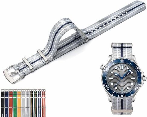 20mm Canvas Nylon Straps For Rolex Submariner And Omega Seamaster, Replacement Nylon Watch Band For Watches - Multiple Colors in Saudi Arabia