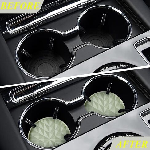 قواعد أكواب السيارة من السيليكون [4 عبوات] سجادات عالمية مقاس 2.75 بوصة غير قابلة للانزلاق، ملحقات داخلية للسيارة، حاملات أكواب السيارة، ديكور قواعد الأكواب، أزرق داكن in Kuwait