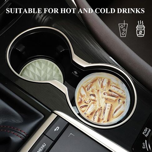 قواعد أكواب السيارة من السيليكون [4 عبوات] سجادات عالمية مقاس 2.75 بوصة غير قابلة للانزلاق، ملحقات داخلية للسيارة، حاملات أكواب السيارة، ديكور قواعد الأكواب، أزرق داكن in Kuwait