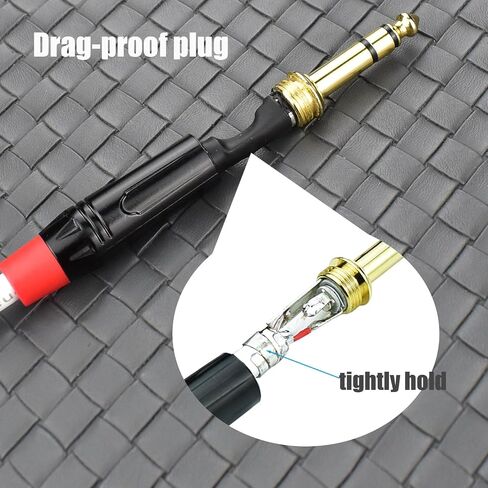 كابل ميكروفون XLR ذكر إلى 1/4، سلك محول 10 أقدام متوازن 1/4 TRS ربع بوصة إلى XLR، موصل مطلي بالذهب، لون أبيض، خالي من الضوضاء، عبوتان in Kuwait