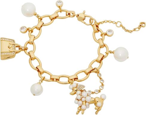 Kate Spade New York Charm Bracelet Gold Tone Fashion Jewelry (poodles & poms), Large in Saudi Arabia