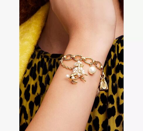 Kate Spade New York Charm Bracelet Gold Tone Fashion Jewelry (poodles & poms), Large in Saudi Arabia