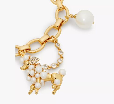 Kate Spade New York Charm Bracelet Gold Tone Fashion Jewelry (poodles & poms), Large in Saudi Arabia