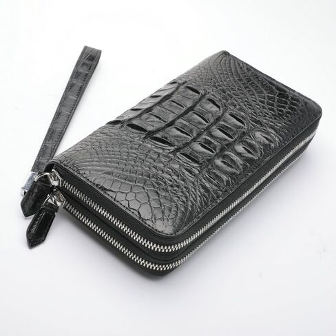 Real Crocodile Backbone Skin Men's Wallet Genuine Alligator Leather Luxury Purses Clutch Bag for Men (Brown) in Saudi Arabia