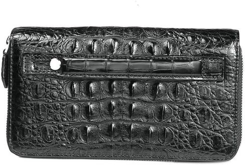 Real Crocodile Backbone Skin Men's Wallet Genuine Alligator Leather Luxury Purses Clutch Bag for Men (Brown) in Saudi Arabia