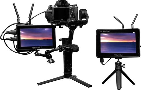 شاشة لمس FEELWORLD LUT7 PRO مقاس 7 بوصة 2200nit شاشة لمس ثلاثية الأبعاد LUT DSLR مع طاقة خارجية F970 ومجموعة تثبيت Waveform Vectorscope 4K HDMI مدخل ومخرج 1920X1200 لوحة IPS in Kuwait