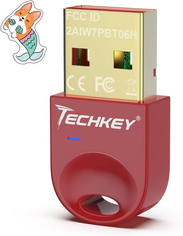 محول بلوتوث USB 5.3 لأجهزة الكمبيوتر المكتبية، قم بتوصيل وتشغيل جهاز استقبال وجهاز إرسال بلوتوث صغير V11 EDR Dongle لأجهزة الكمبيوتر المحمول بلوتوث Windows 11/10/8.1-Outrageous Orange in Saudi Arabia