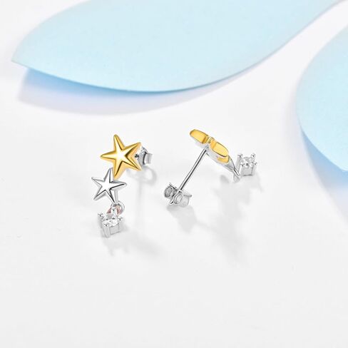 Cute Stud Earrings for Women Sterling Silver Star/Angel/Fruit/Apple/Animal/Highland Cow Stud Earrings Jewelry Gifts for Women Wife Girls Mom in Saudi Arabia