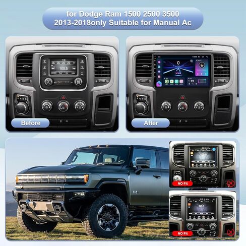 5GWiFi Upgrade Car Stereo Radio for Dodge Ram 1500 2500 3500 2013-2018 - Wireless Carplay and Android Auto GPS Navigation - 4GB+32GB 9.2 inch Touchscreen Bluetooth RDS FM SWC Backup Camera in Saudi Arabia