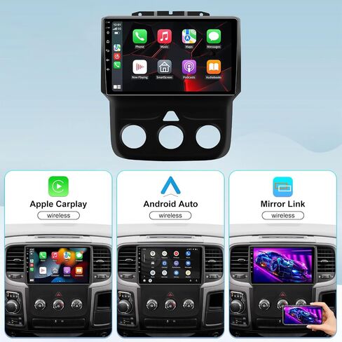 5GWiFi Upgrade Car Stereo Radio for Dodge Ram 1500 2500 3500 2013-2018 - Wireless Carplay and Android Auto GPS Navigation - 4GB+32GB 9.2 inch Touchscreen Bluetooth RDS FM SWC Backup Camera in Saudi Arabia