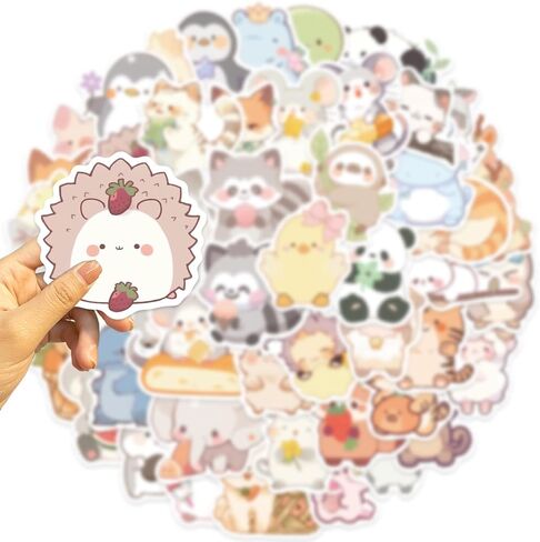 100Pcs Cute Animals Stickers Pack, Anime Cat Dog Koala Stickers for Water Bottles, Luggage, Laptop, Skateboards, School, Students, Scrapbooking, Christmas Gift, Waterproof Kawaii Animal Stickers in Kuwait