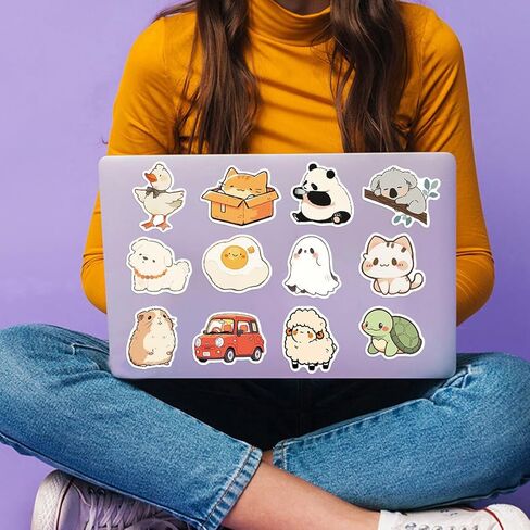 100Pcs Cute Animals Stickers Pack, Anime Cat Dog Koala Stickers for Water Bottles, Luggage, Laptop, Skateboards, School, Students, Scrapbooking, Christmas Gift, Waterproof Kawaii Animal Stickers in Kuwait