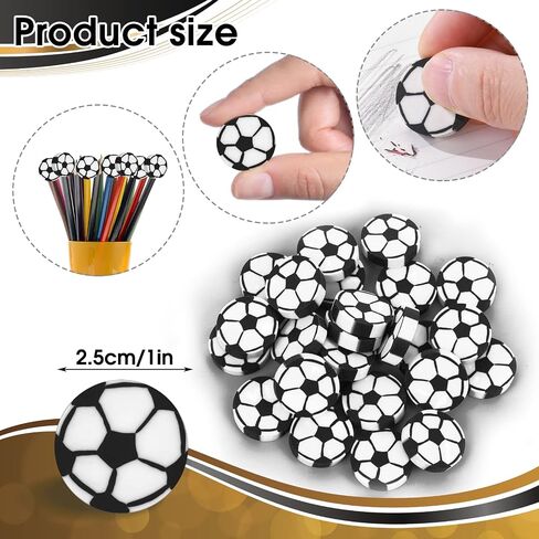TIESOME Mini Pencil Erasers, 24 PCS Sports Ball Eraser Fun Erasers Cute Football Eraser Miniature Soccer Erasers Mini Novelty Erasers for Kids Sports Themed Birthday Party School Homework Favors in Saudi Arabia