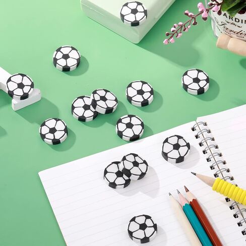 TIESOME Mini Pencil Erasers, 24 PCS Sports Ball Eraser Fun Erasers Cute Football Eraser Miniature Soccer Erasers Mini Novelty Erasers for Kids Sports Themed Birthday Party School Homework Favors in Saudi Arabia