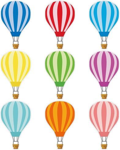 45PCS Hot Air Balloons Cutouts for Bulletin Board Decoration, Colorful Hot Air Balloon Paper Cut-Outs Name Tags Nameplates for School Classroom Home Bulletin Board Decorations in Saudi Arabia