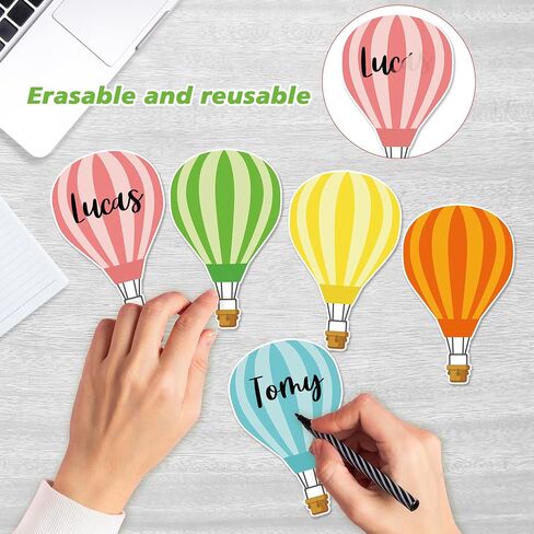 45PCS Hot Air Balloons Cutouts for Bulletin Board Decoration, Colorful Hot Air Balloon Paper Cut-Outs Name Tags Nameplates for School Classroom Home Bulletin Board Decorations in Saudi Arabia