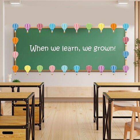 45PCS Hot Air Balloons Cutouts for Bulletin Board Decoration, Colorful Hot Air Balloon Paper Cut-Outs Name Tags Nameplates for School Classroom Home Bulletin Board Decorations in Saudi Arabia