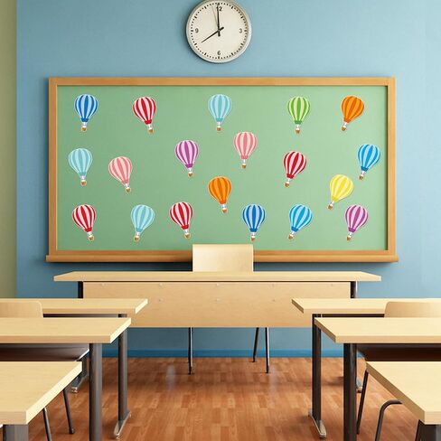 45PCS Hot Air Balloons Cutouts for Bulletin Board Decoration, Colorful Hot Air Balloon Paper Cut-Outs Name Tags Nameplates for School Classroom Home Bulletin Board Decorations in Saudi Arabia