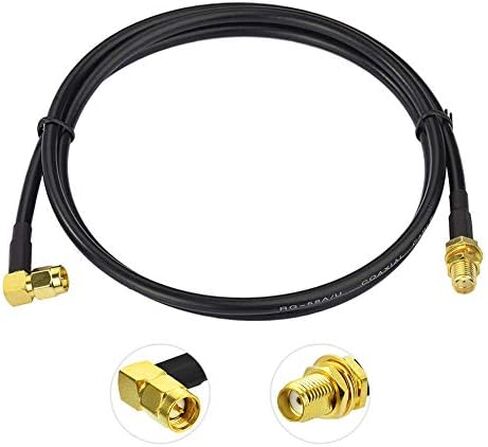 BINGFU Ham Radio Antenna Extension Relocation Cable SMA Male Right Angle to Female RG58 Coaxial Cable 1m 3 feet (2-Pack) for Ham Radio Kenwood BaoFeng Yaesu Vertex Standard Horizon Marine VHF Radio in Saudi Arabia
