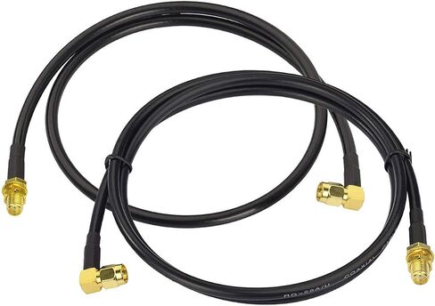 BINGFU Ham Radio Antenna Extension Relocation Cable SMA Male Right Angle to Female RG58 Coaxial Cable 1m 3 feet (2-Pack) for Ham Radio Kenwood BaoFeng Yaesu Vertex Standard Horizon Marine VHF Radio in Saudi Arabia