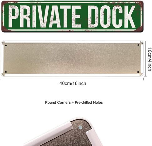 Private Dock Street Sign Metal Tin Signs, Private Dock Poster for Home Office Bedroom Outdoors Cafes Pub Wall Decor Plaque Sign 16x4 Inch in Saudi Arabia