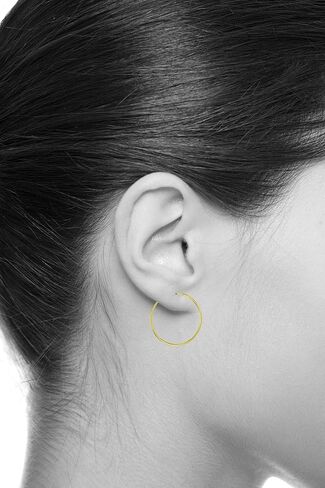 14k Yellow Gold 1.5mm Thickness Endless Hoop Earrings - 8 Different Size Available in Saudi Arabia