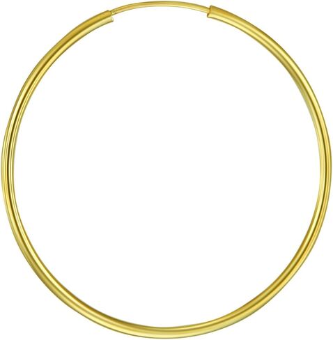 14k Yellow Gold 1.5mm Thickness Endless Hoop Earrings - 8 Different Size Available in Saudi Arabia