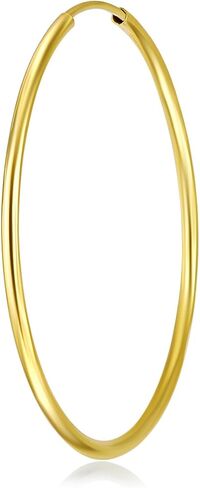 14k Yellow Gold 1.5mm Thickness Endless Hoop Earrings - 8 Different Size Available in Saudi Arabia