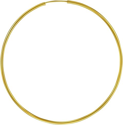14k Yellow Gold 1.5mm Thickness Endless Hoop Earrings - 8 Different Size Available in Saudi Arabia