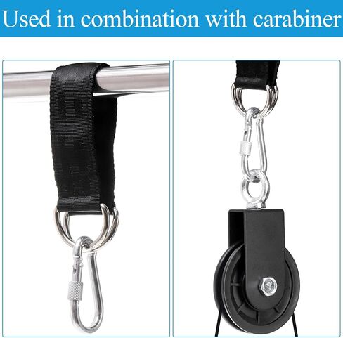 bekith 4 حزمة نظام بكرة الصالة الرياضية، عجلة بكرة دوارة للياقة البدنية من النايلون الصامت مع حزام معلق، عجلة جر تدور 360 درجة لنظام بكرة رفع ورفع، مجموعة نظام بكرة معدات الصالة الرياضية المنزلية in Kuwait