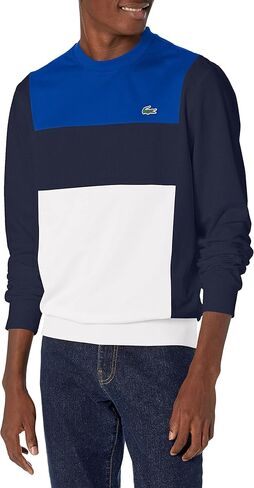 Lacoste Men's Sport Long Sleeve Colorblock Crewneck Technical Pique Sweatshirt in Saudi Arabia