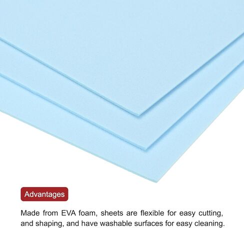 MECCANIXITY EVA Foam Sheets Light Blue 10.8 Inch x 8.5 Inch 1.7mm Thick Crafts Foam EVA Sheets for Costumes, Arts and Crafts Projects Pack of 20 in Saudi Arabia