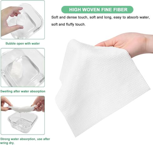 20 قطعة منشفة وجه مضغوطة، منشفة مضغوطة للوجه مقاس 10.2 × 11.2 بوصة للاستعمال مرة واحدة، أقراص ورق تواليت صغيرة مضغوطة قابلة لإعادة الاستخدام ومناسبة للتخييم والمنزل والسفر والرياضة في الهواء الطلق in Kuwait