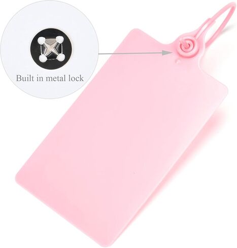 100 Plastic Tags Shipping Tags Water Proof Tags for Labeling Shipping Labels Security Seals Writable Marker Ties Hanging Tags Storage Tag (Pink) in Saudi Arabia