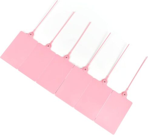 100 Plastic Tags Shipping Tags Water Proof Tags for Labeling Shipping Labels Security Seals Writable Marker Ties Hanging Tags Storage Tag (Pink) in Saudi Arabia