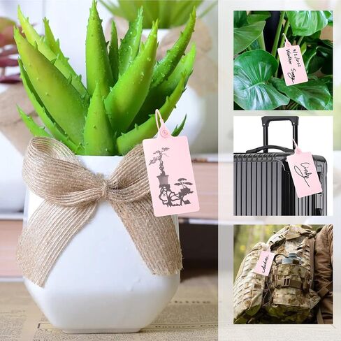 100 Plastic Tags Shipping Tags Water Proof Tags for Labeling Shipping Labels Security Seals Writable Marker Ties Hanging Tags Storage Tag (Pink) in Saudi Arabia