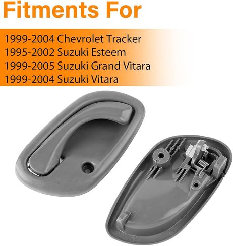 استبدال مقابض الأبواب الداخلية من NPAUTO لعام 1999 2000 2001 2002 2003 2004 جهاز تعقب تشيفي، سوزوكي إستيم جراند فيتارا فيتارا، داخل الجانب الأمامي الخلفي الأيسر للراكب الأيمن، رمادي in Saudi Arabia