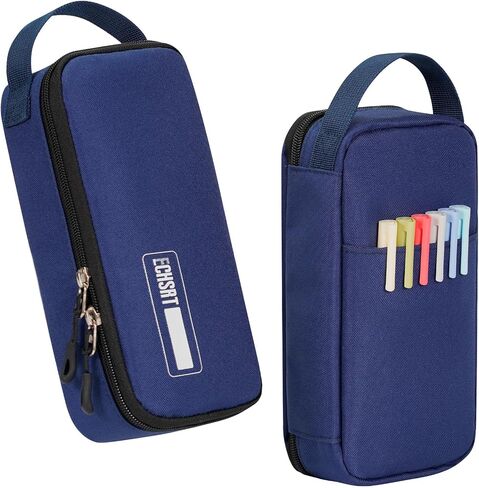 ECHSRT Big Pencil Case, Aesthetic Portable Zipper Pencil Bag with Hidden Pocket, Special Pouch for Men Women Adults, Stationery Organizer Pen Cases for Office Travel, Teal in Saudi Arabia