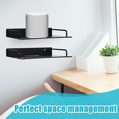 2 قطعة رف جهاز عرض عائم واي فاي راوتر جدار جبل الجرف العائم مركز الترفيه Bracke سبائك الألومنيوم العائمة للتلفزيون العلوي صندوق كابل صندوق الألعاب وحدة التحكم DVD الرف التلفزيون ملحق موسيقى بلوتوث in Kuwait