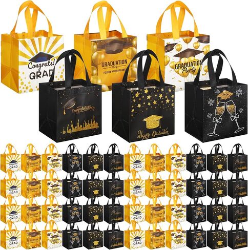 Kigeli 60 Pcs Graduation Gift Bags Reusable Class of 2024 Grad Gift Bags with Handles Non Woven Graduation Tote Bags for Graduation Party Supplies Kindergarten College High School Grad in Saudi Arabia