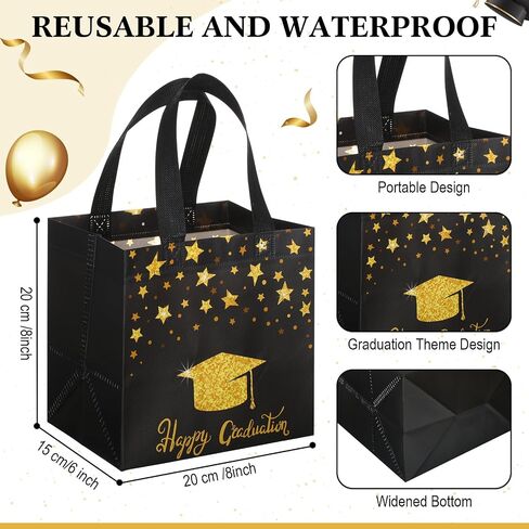 Kigeli 60 Pcs Graduation Gift Bags Reusable Class of 2024 Grad Gift Bags with Handles Non Woven Graduation Tote Bags for Graduation Party Supplies Kindergarten College High School Grad in Saudi Arabia