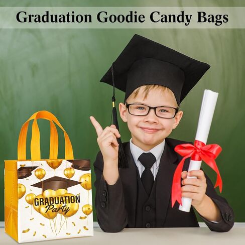 Kigeli 60 Pcs Graduation Gift Bags Reusable Class of 2024 Grad Gift Bags with Handles Non Woven Graduation Tote Bags for Graduation Party Supplies Kindergarten College High School Grad in Saudi Arabia